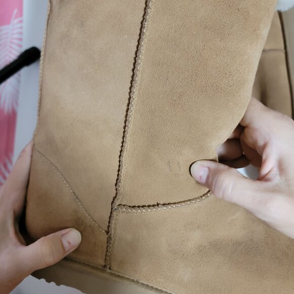 NEW UGG Suhenny Wool Boots Womens 6 Suede Winter Cozy Fur Warm Boho - Picture 9 of 11